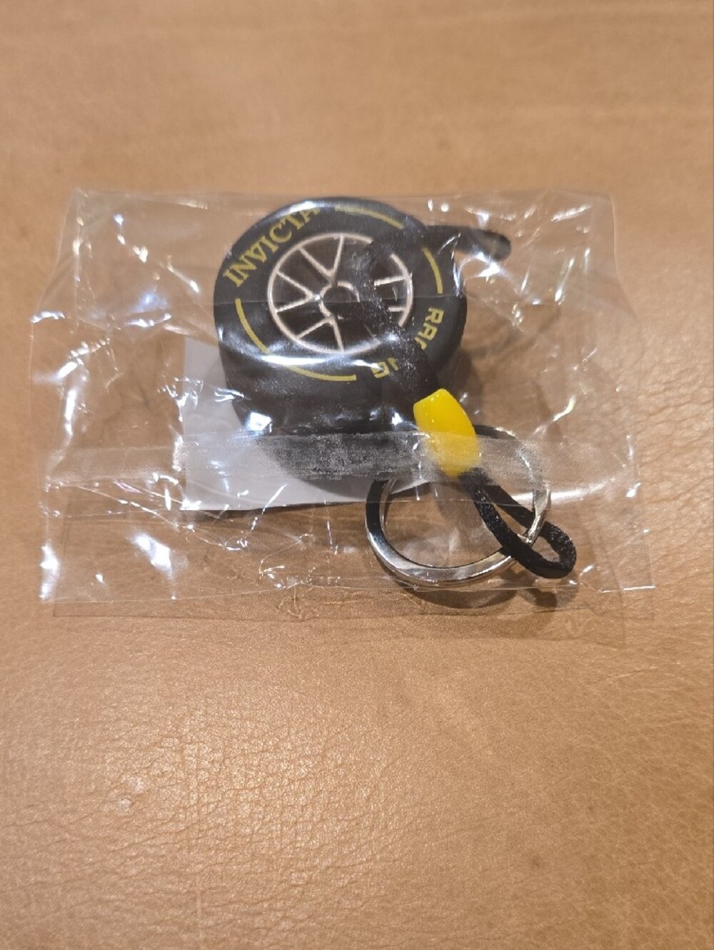 Invicta Black & Yellow Racing Tire Keychain Accessory - Picture 2 of 2